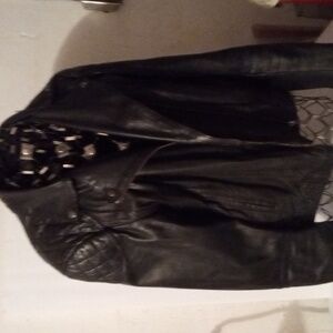 Asos women's black lambskin moto biker jacket